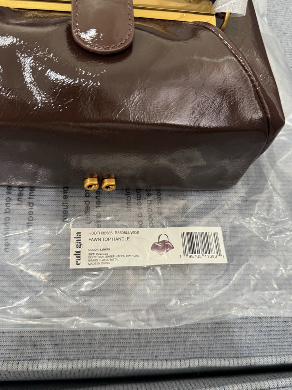Cult Gaia FAWN MINI BAG in color Luwak Patent Leather NIB - Picture 8 of 12